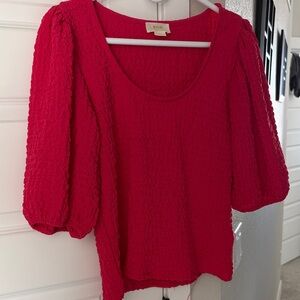 Anthropologie Maeve Balloon Sleeve Textured Top